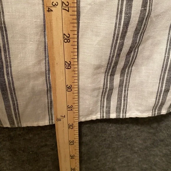 Chicos No Iron Linen Top Womens 1 Medium White Gray Sleeveless‎ Tunic Lagenlook - Picture 7 of 9